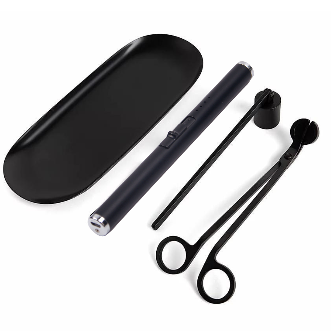 Luxe Candle Care Kit - 4pcs - Matte Black
