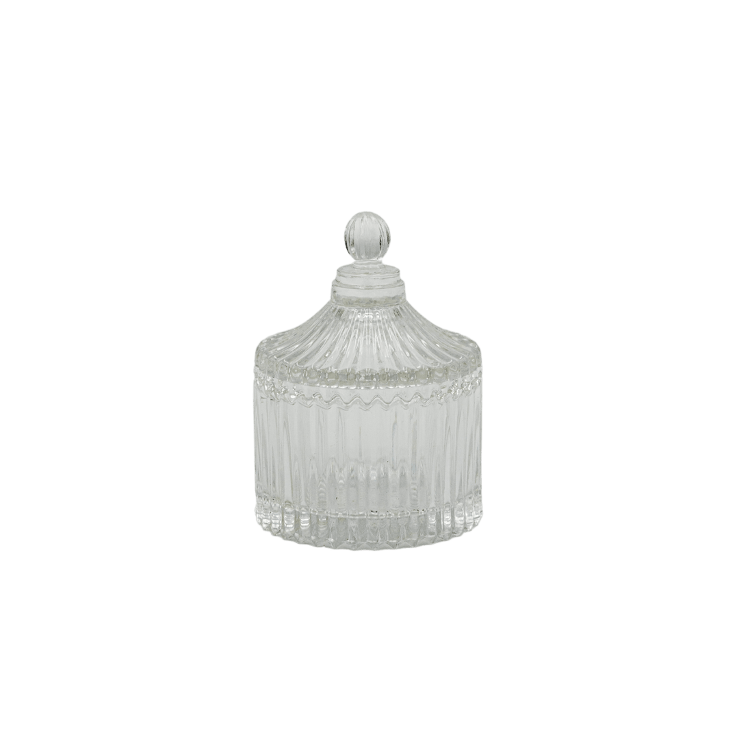clear carousel style candle jar 