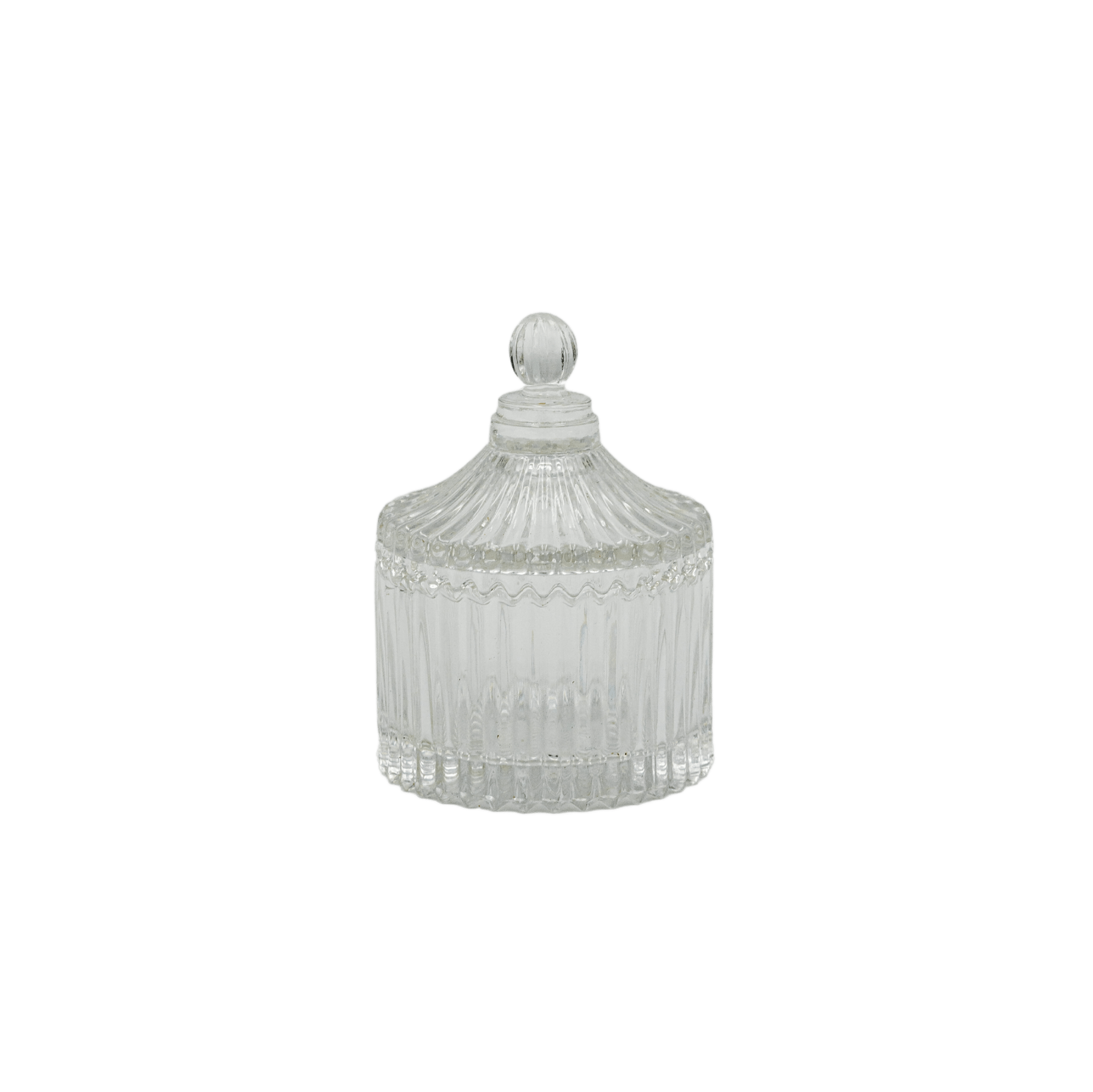 clear carousel style candle jar