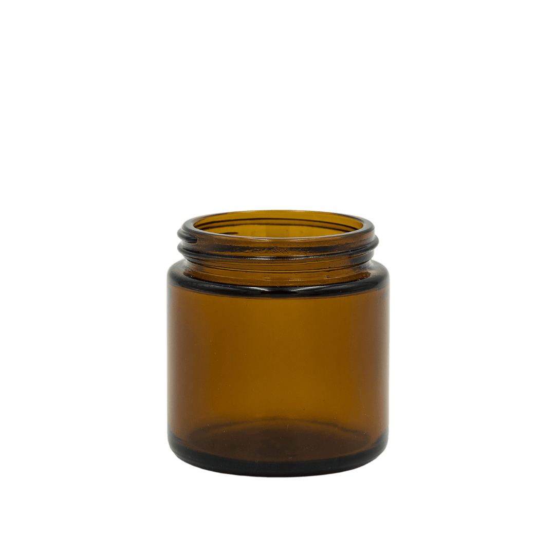 small amber apothecary style candle jar