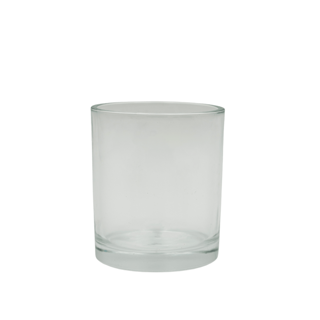 large round clear candle jar
