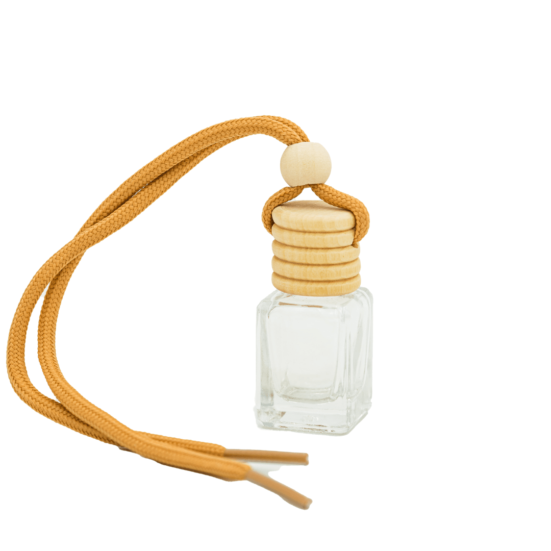 rectangle glass base with wooden cap and natural rope finish