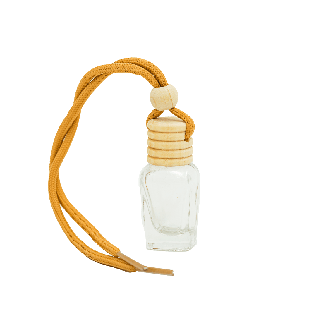 vase style glass bottom with wooden cap and natural rope