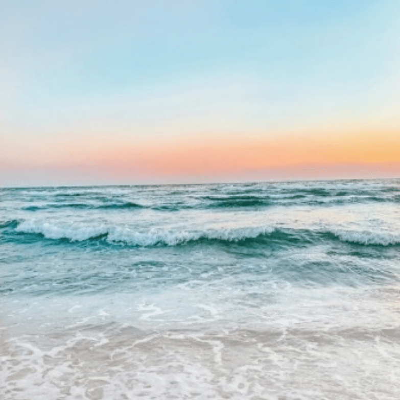 ocean waves at sunrise