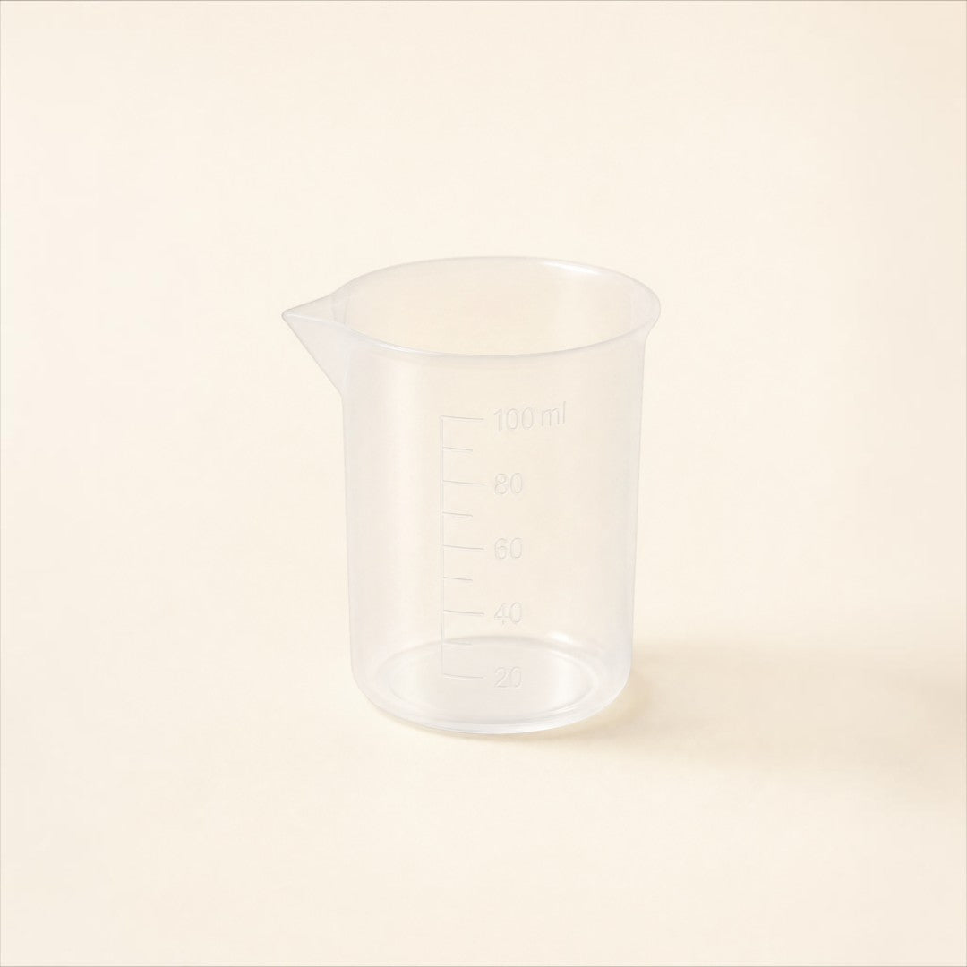 Pure Candle Supplies Melbourne 100ml clear PPE measuring jug for candle making with visible volume markings