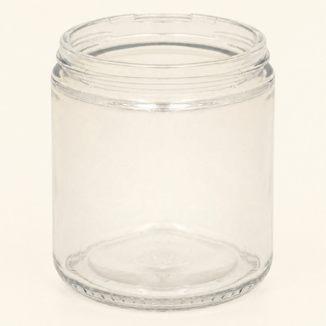 Pure Candle Supplies Melbourne extra large clear glass Archie candle jar with a vintage apothecary screw top design.