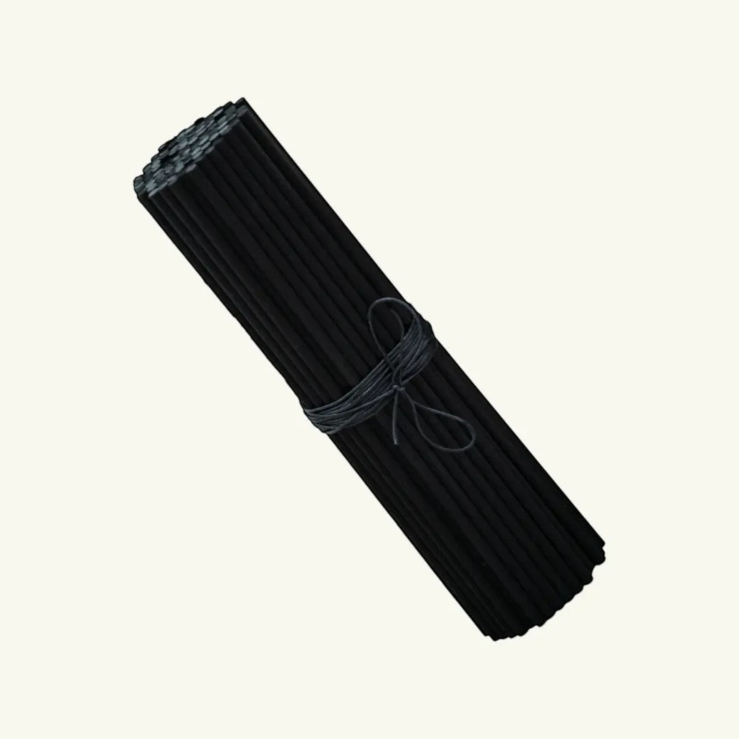 Pure Candle Supplies Melbourne black 25cm polyester fibre reed diffuser sticks tied in a bundle