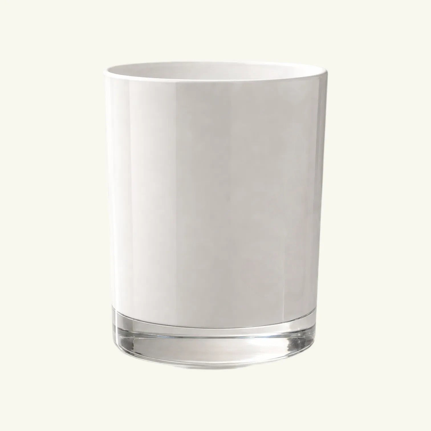 Pure Candle Supplies Melbourne Bobby extra large opaque white candle jar with clear glass base