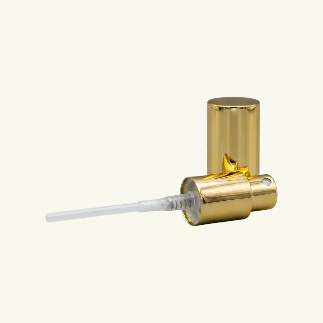 Pure Candle Supplies Melbourne gold perfume mister spray cap and lid for 10ml cylinder bottles
