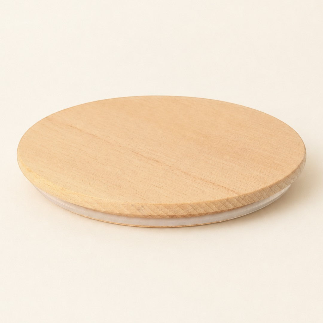 Pure Candle Supplies Melbourne large round pine timber candle lid with a 4mm thickness for glass jars.