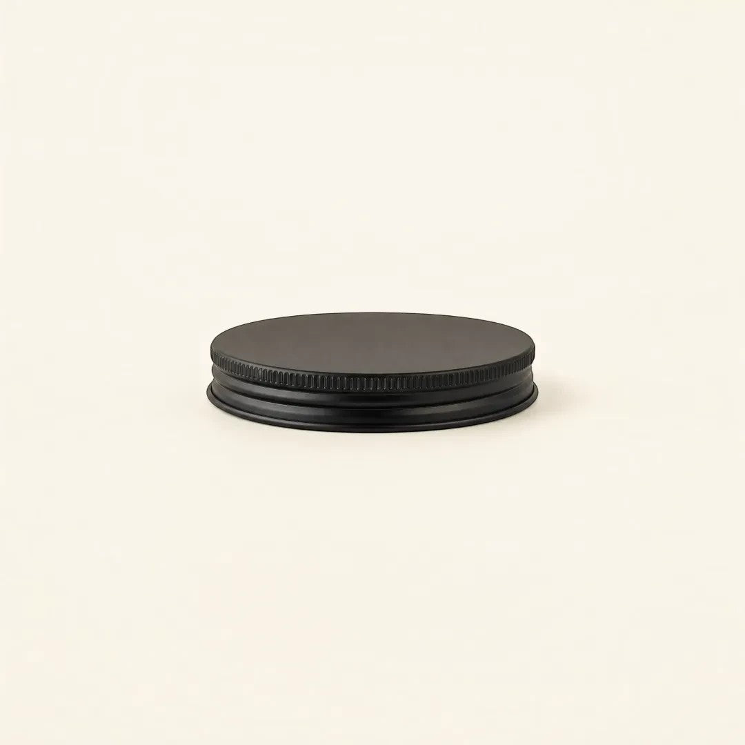 Pure Candle Supplies Melbourne matte black screw-on tin lid for Archie Mini candle vessel