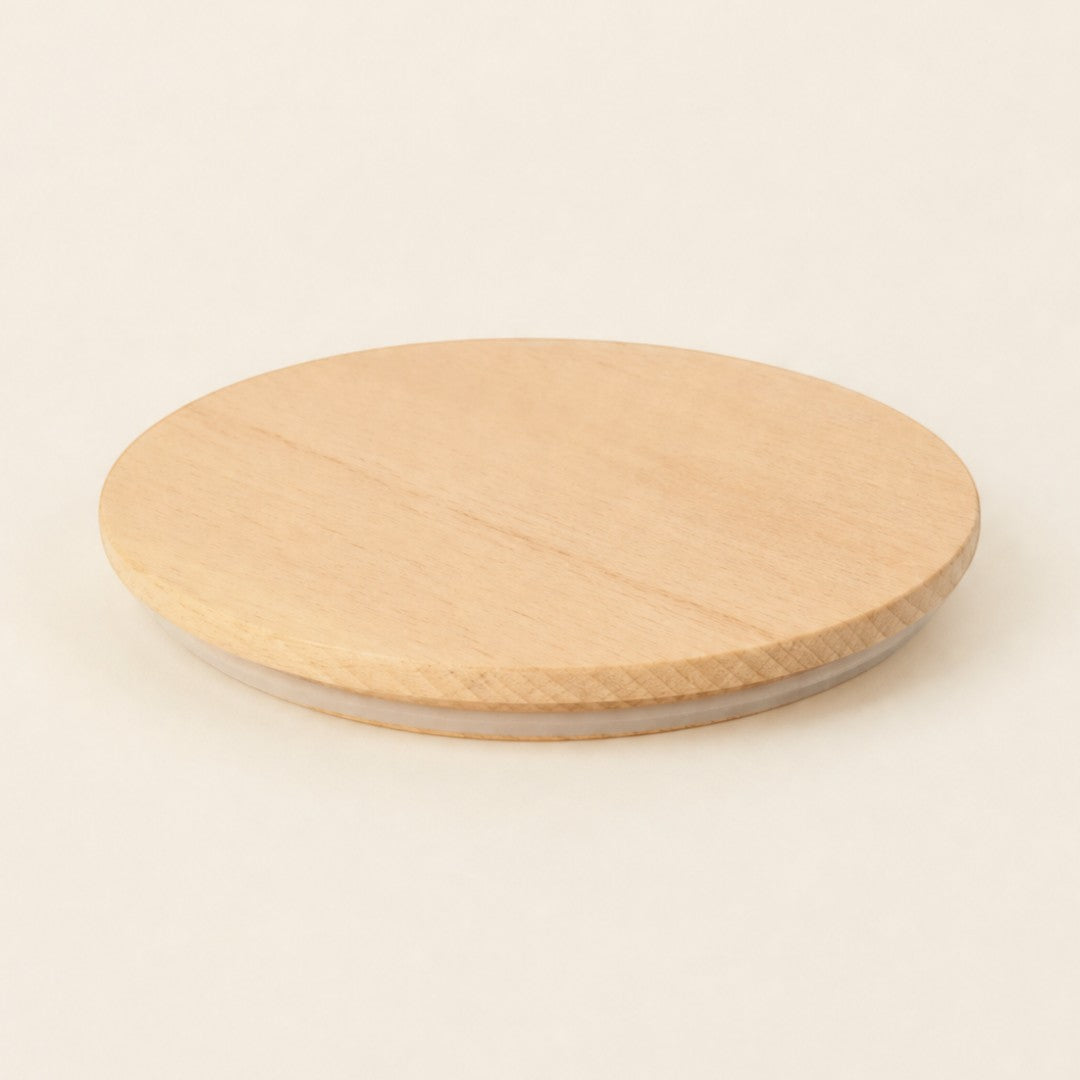 Pure Candle Supplies Melbourne medium pine timber candle jar lid with 4mm thickness and smooth natural wood finish