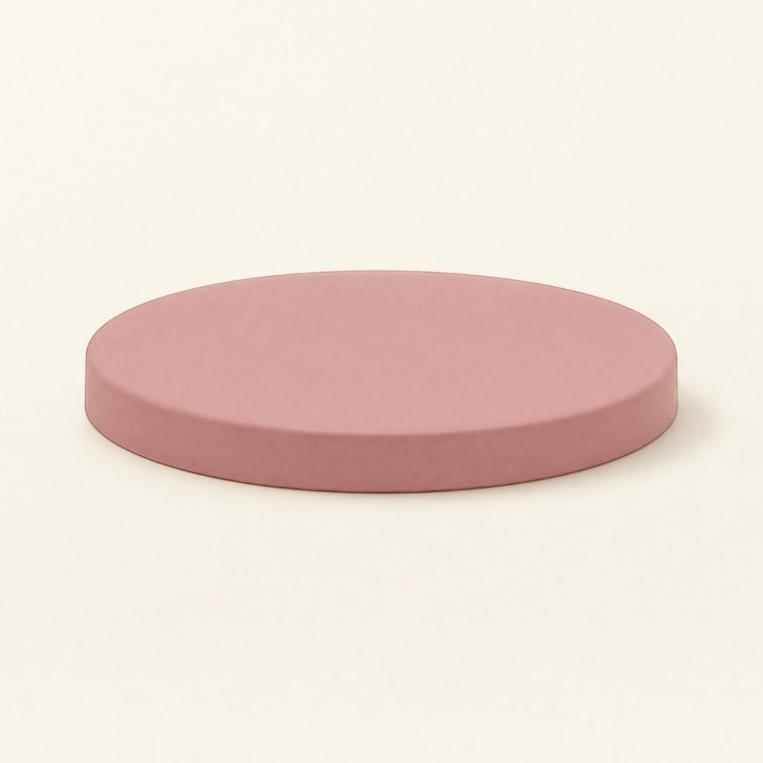 Pure Candle Supplies Melbourne pink metal lid for extra large Sienna candle jars, providing a stylish dust cover.