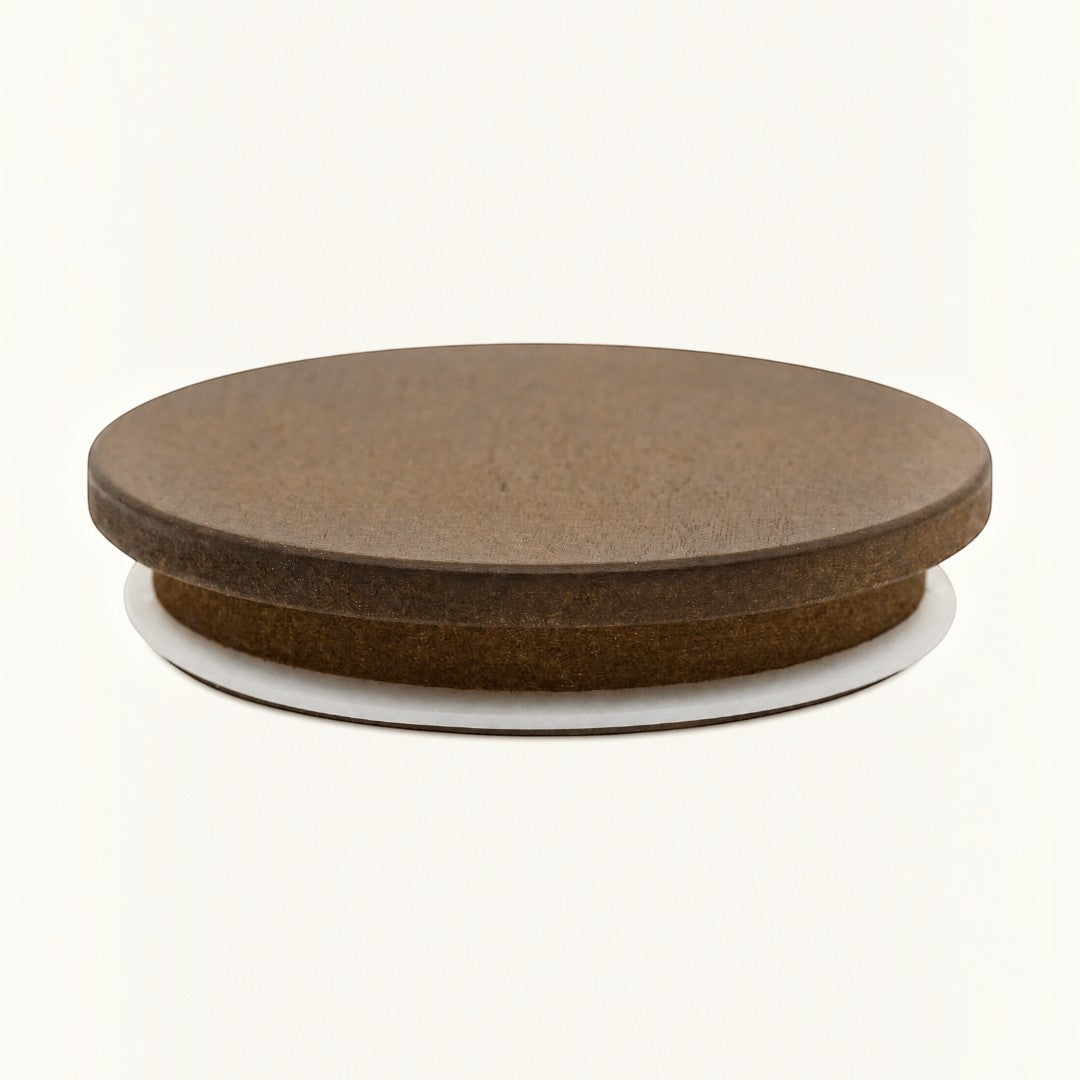 Pure Candle Supplies Melbourne walnut timber lid for large candle jars with a 6mm profile and white silicone seal.
