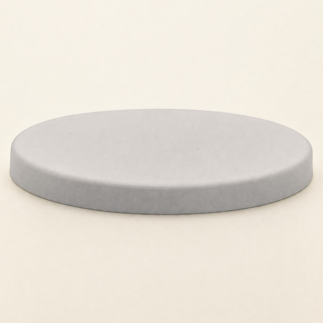 Pure Candle Supplies Melbourne extra large white metal candle lid with a smooth matte finish