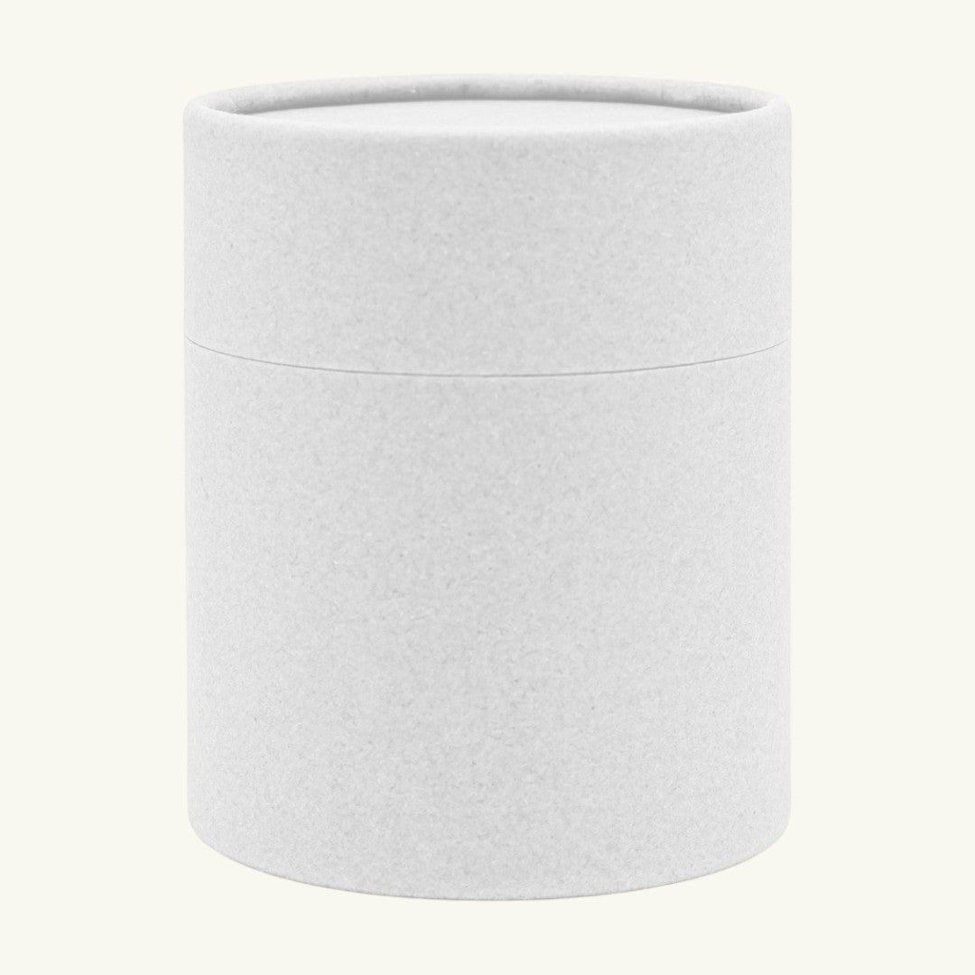 matte white coated kraft tube candle packaging in x-large