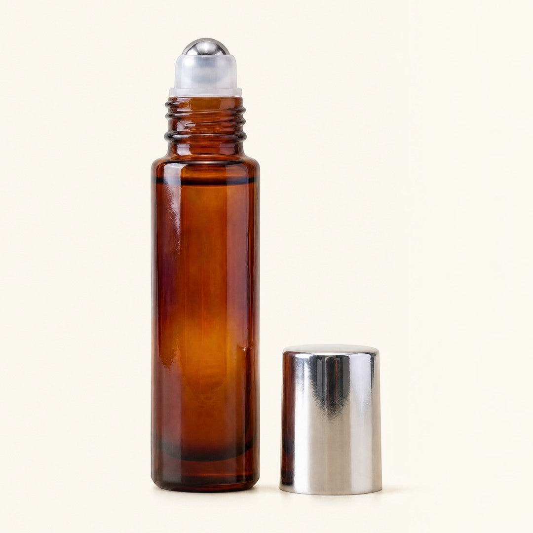 Perfume Bottle - Cylinder - Amber - 10ml