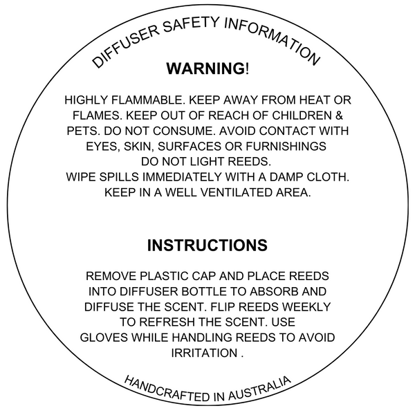 Diffuser Warning Labels - Roll of 1000 – Pure Candle Supplies Melbourne diffuser-warning-labels-roll-of-1000-pure-candle-supplies-melbourne