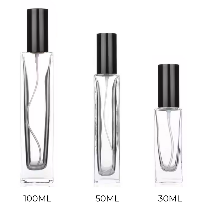 Perfume Bottle - Rectangle - Frosted Amber - 30ml