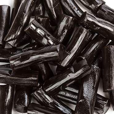 straps of black licorice 