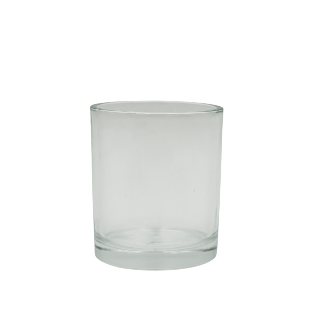 large round clear candle jar 