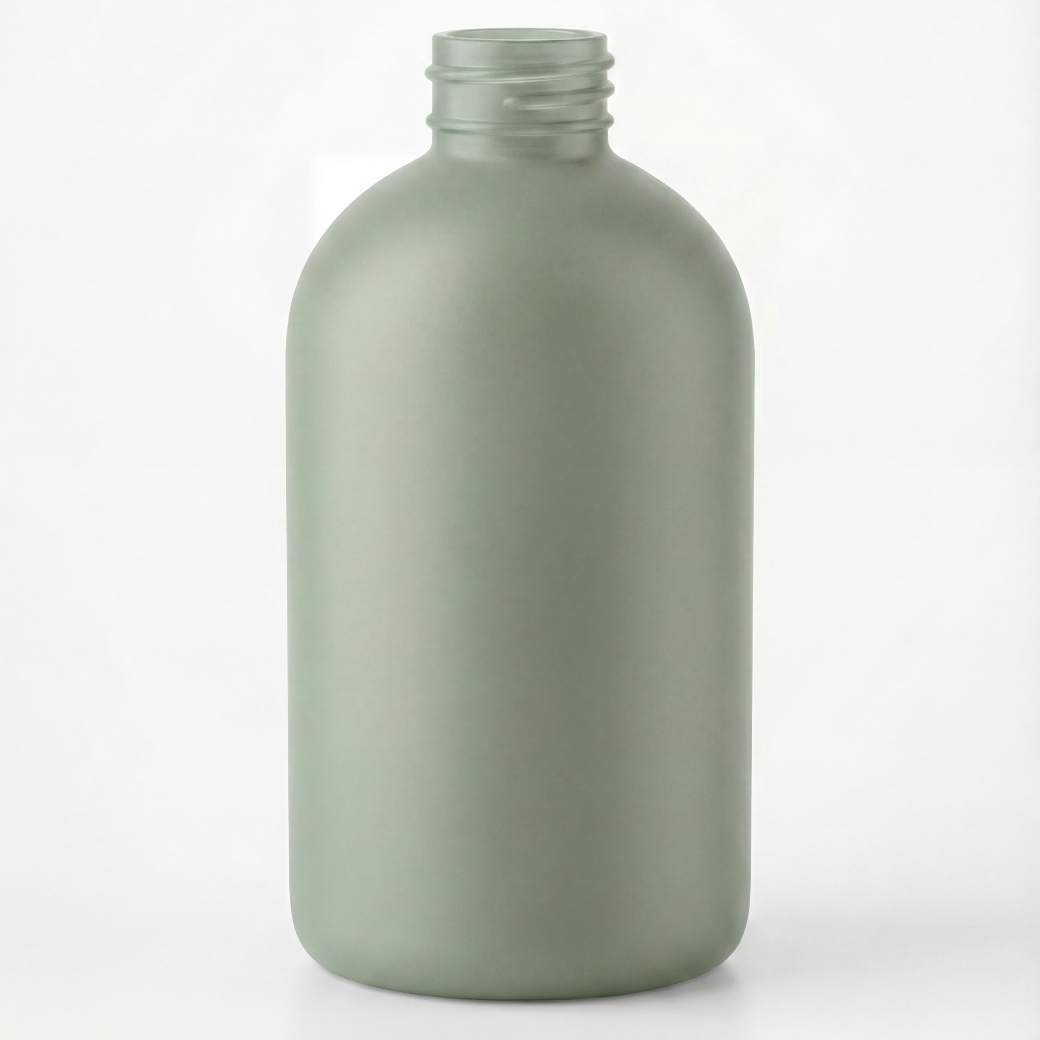 Green bottle on a white background