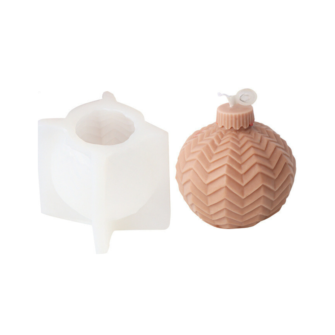 Chevron Christmas Bauble - Candle Mould