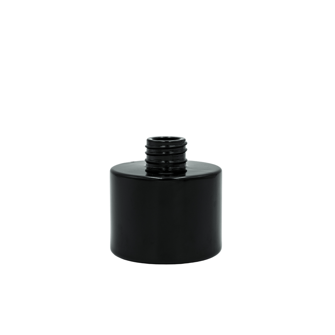 glossy black round fragrance diffuser with screw top