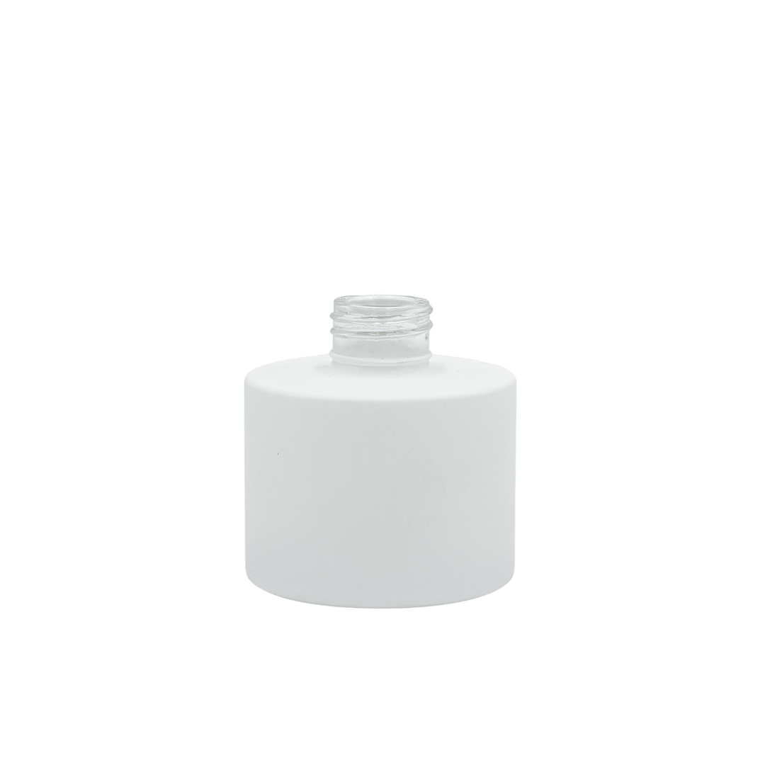 matte white round glass fragrance diffuser with screw top