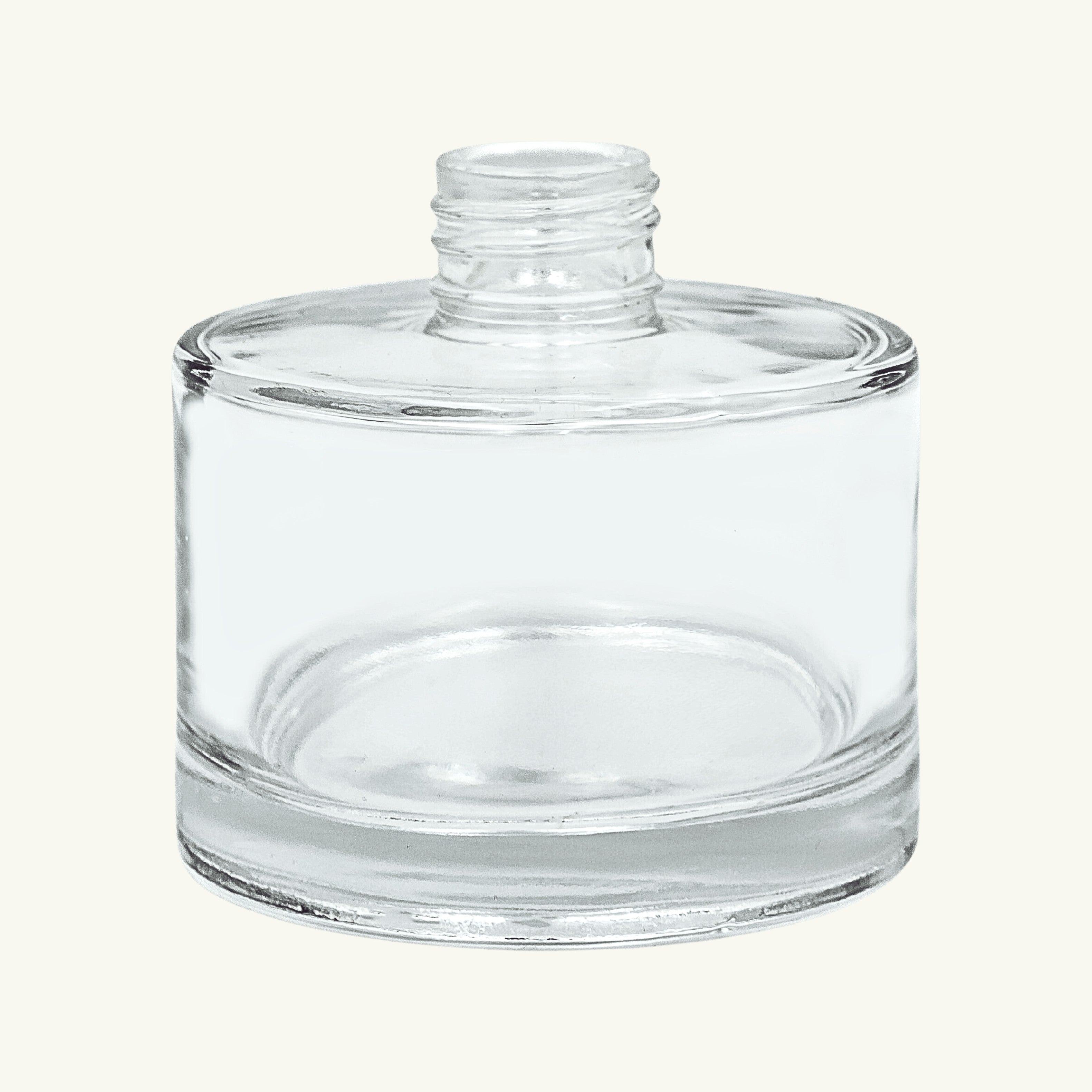 large round clear fragrance diffuser with screw top