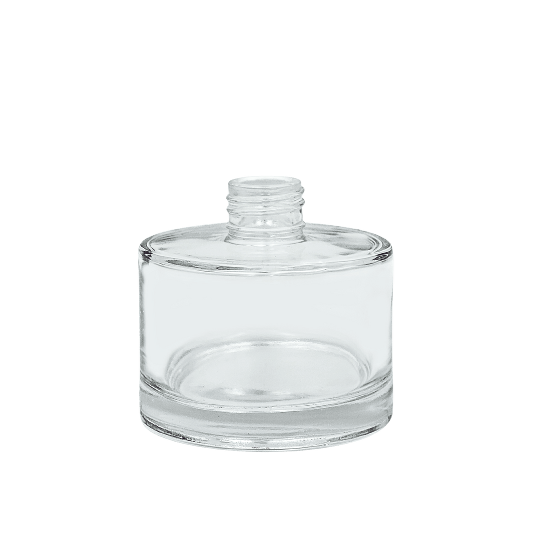 large round clear fragrance diffuser with screw top