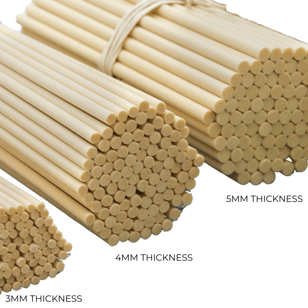 Fibre Reed Sticks - White - 5mm - 15cm