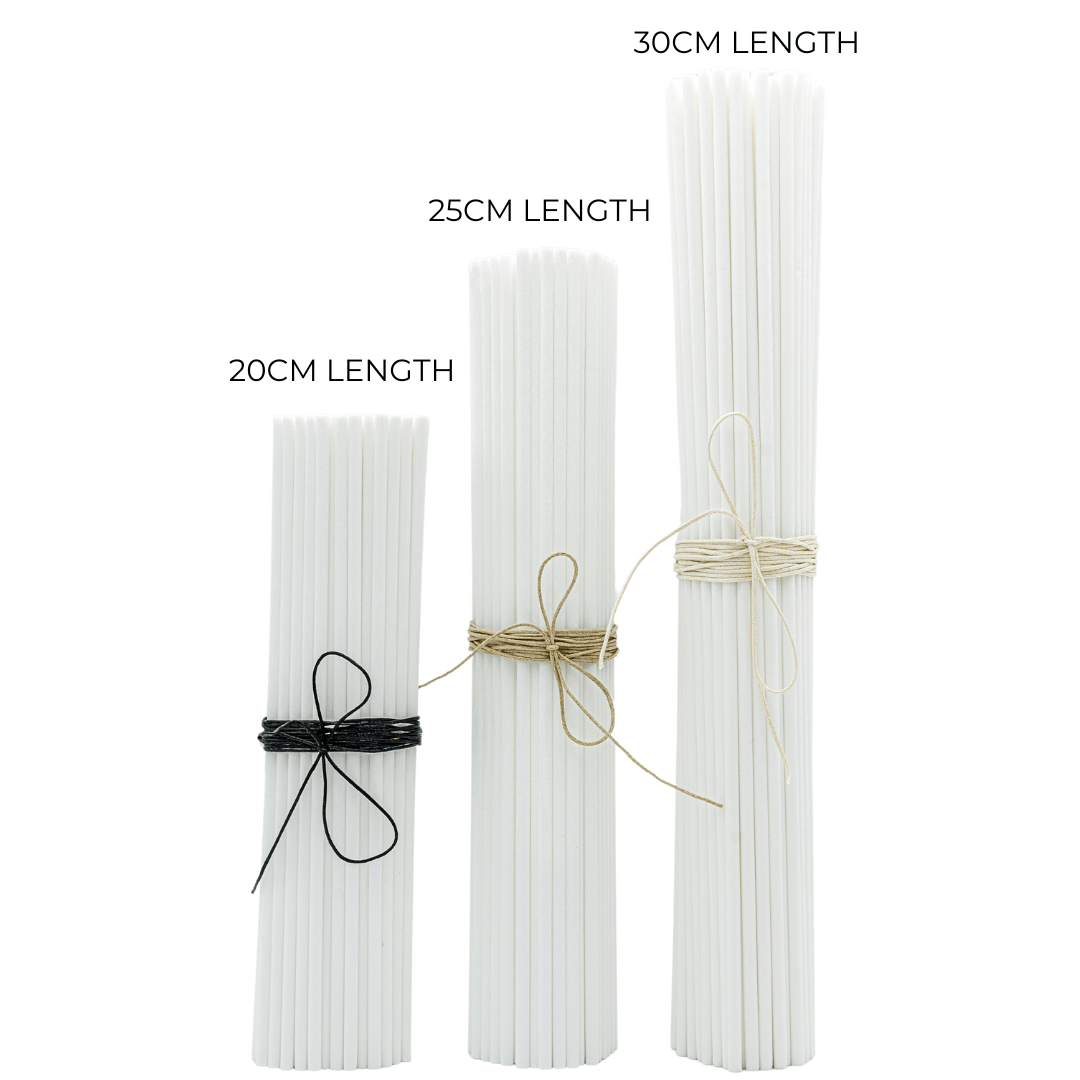 Fibre Reed Sticks - White - 15cm