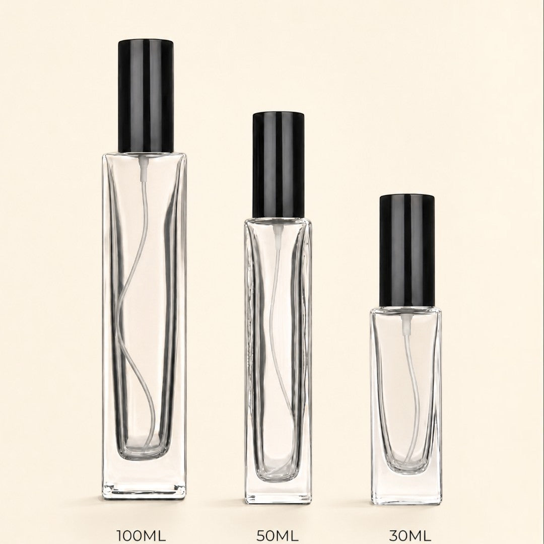 Perfume Bottle - Rectangle - Clear - 30ml