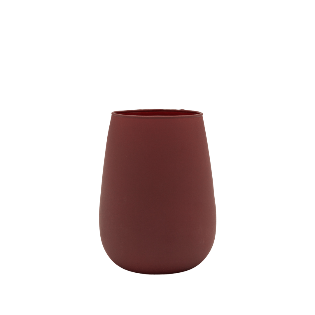 matte red christmas candle jar in renee style