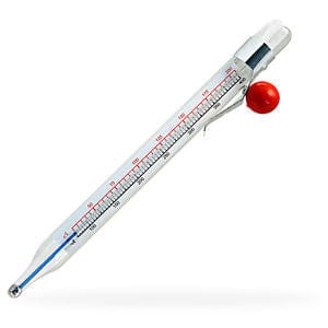 mercury thermometer with silver side clip