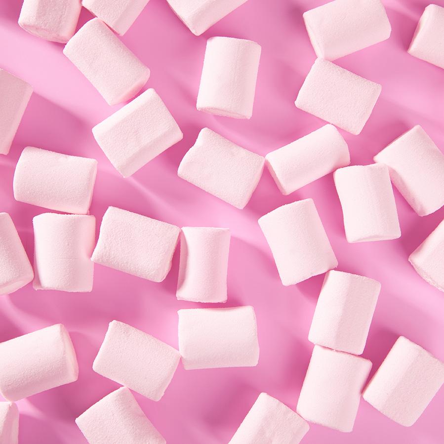 pink marshmallows on pink background