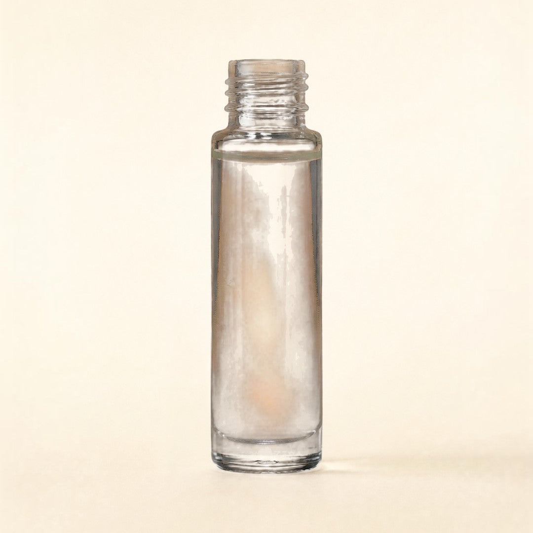 Pure Candle Supplies Melbourne 10ml clear glass cylinder perfume bottle for fragrance oils or roll-on scents
