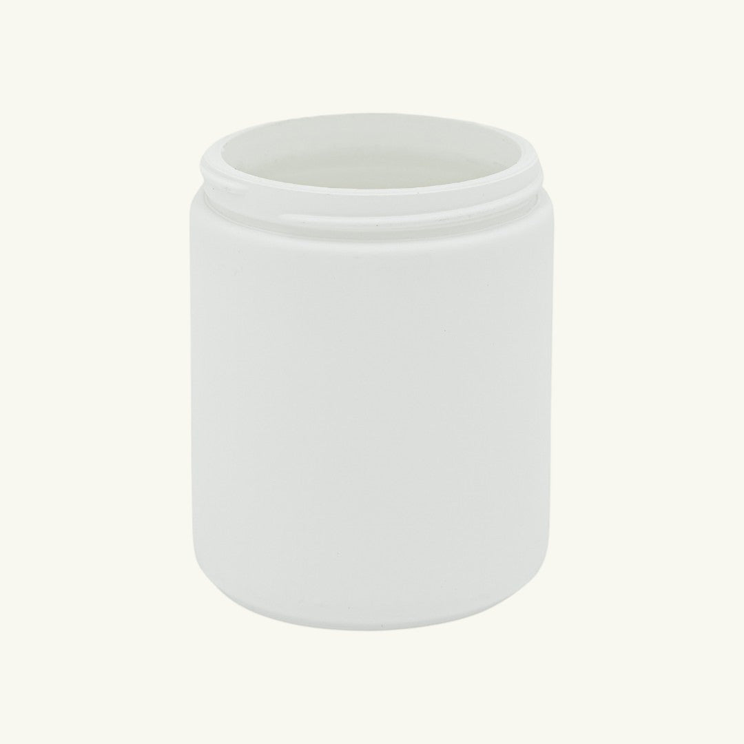 Pure Candle Supplies Melbourne Archie small matte white screw-top candle jar with threaded rim.