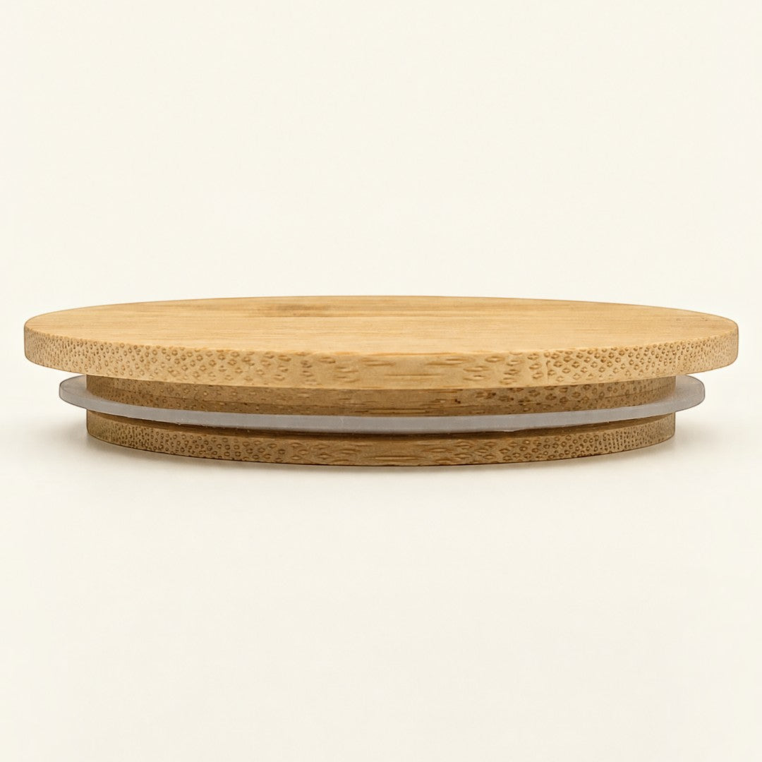 Pure Candle Supplies Melbourne extra large bamboo lid with silicone seal for Bobby candle jars