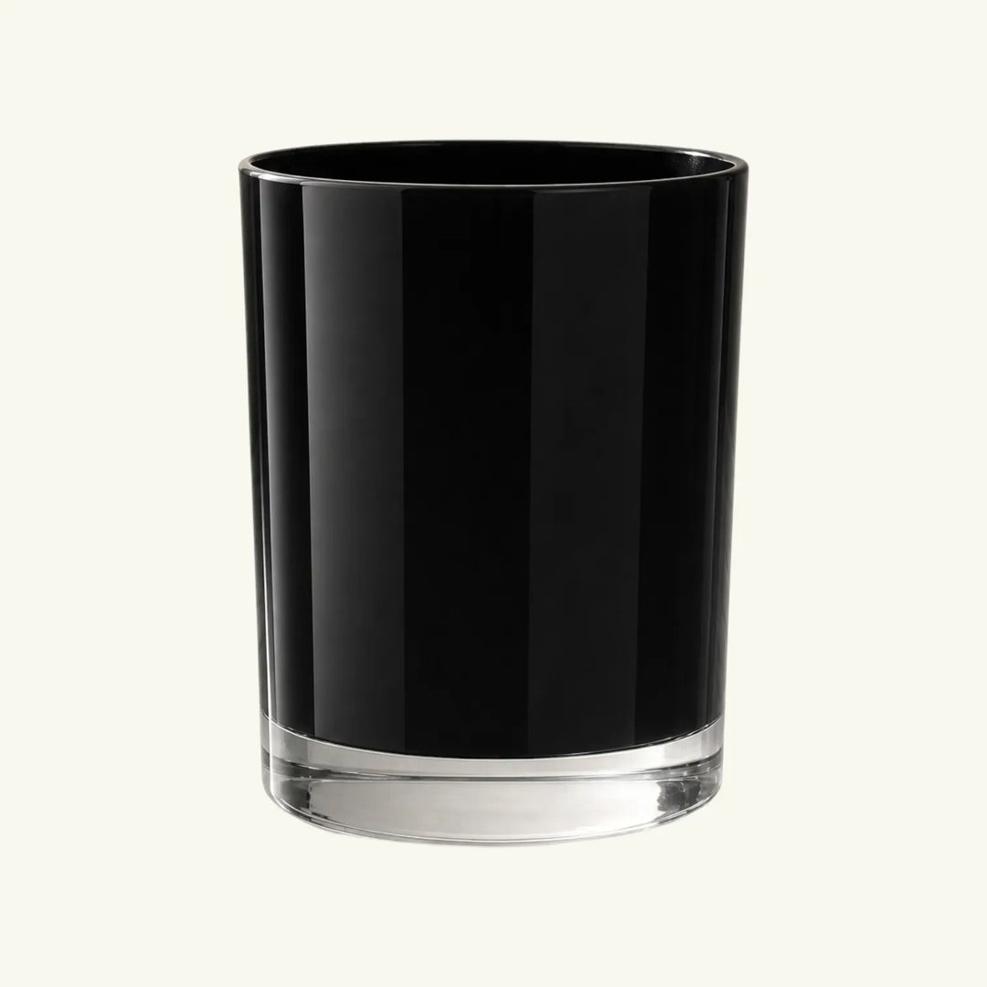 Pure Candle Supplies Melbourne large opaque black glass candle jar with clear base