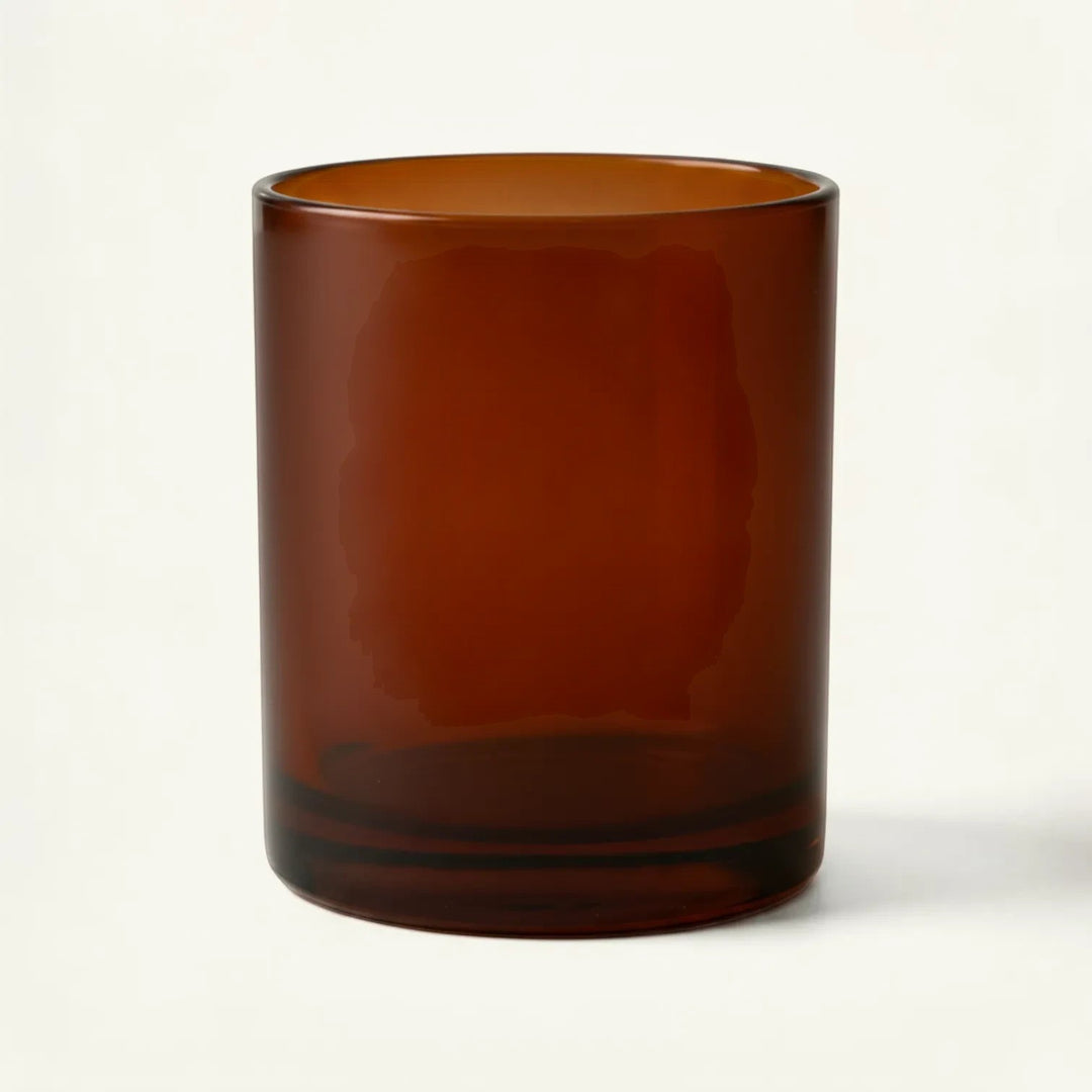 Pure Candle Supplies Melbourne Bobby large amber glass candle jar with thick walls and flawless finish.