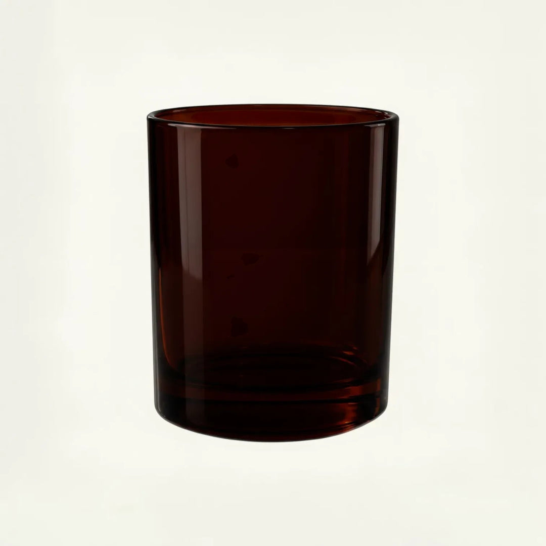 Pure Candle Supplies Melbourne Bobby candle jar in dark amber glass. Medium size with a thick glass wall and flawless finish.