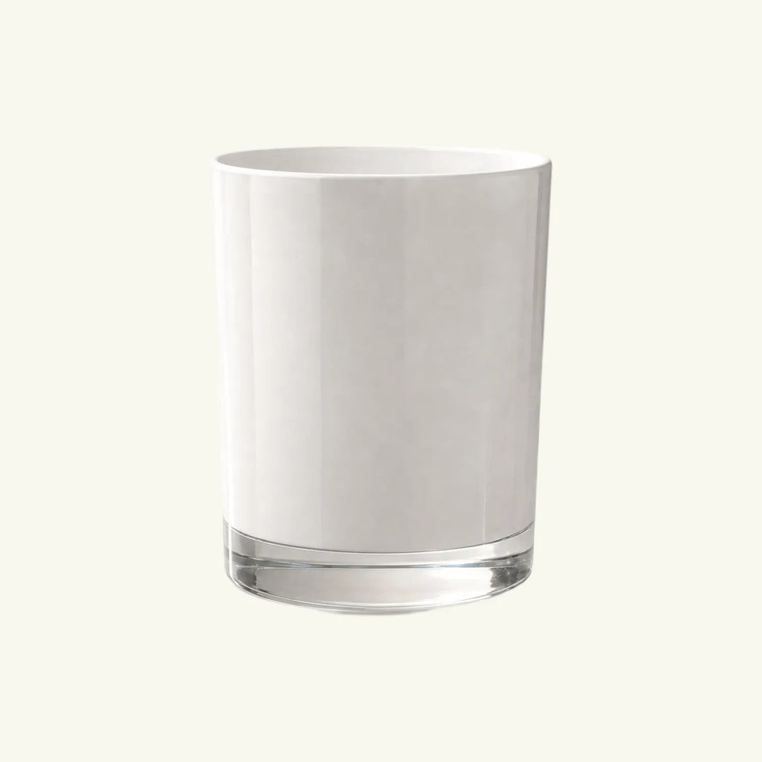 Pure Candle Supplies Melbourne Bobby candle jar, opaque white with clear glass base, medium size.