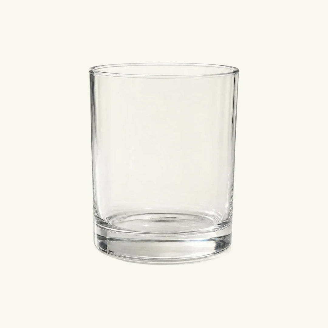 Pure Candle Supplies Melbourne Bobby clear glass candle jar, medium size, traditional design with flat base and thick walls.
