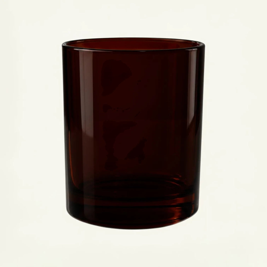 Pure Candle Supplies Melbourne Bobby dark amber glass candle jar, extra large, traditional style with thick glass walls.
