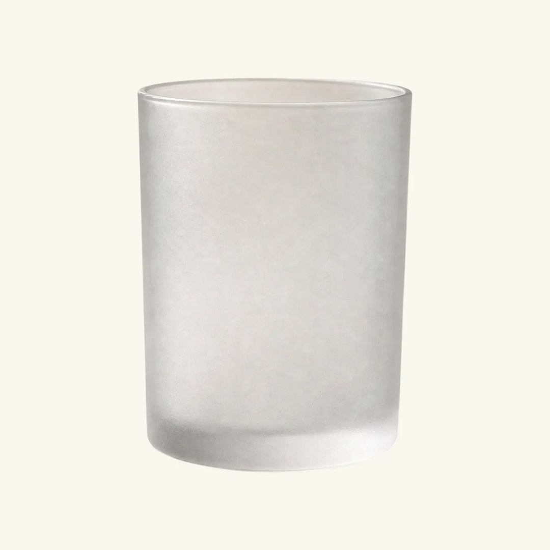 Pure Candle Supplies Melbourne Bobby Frosted Extra Large glass candle jar with thick walls and a flat base.