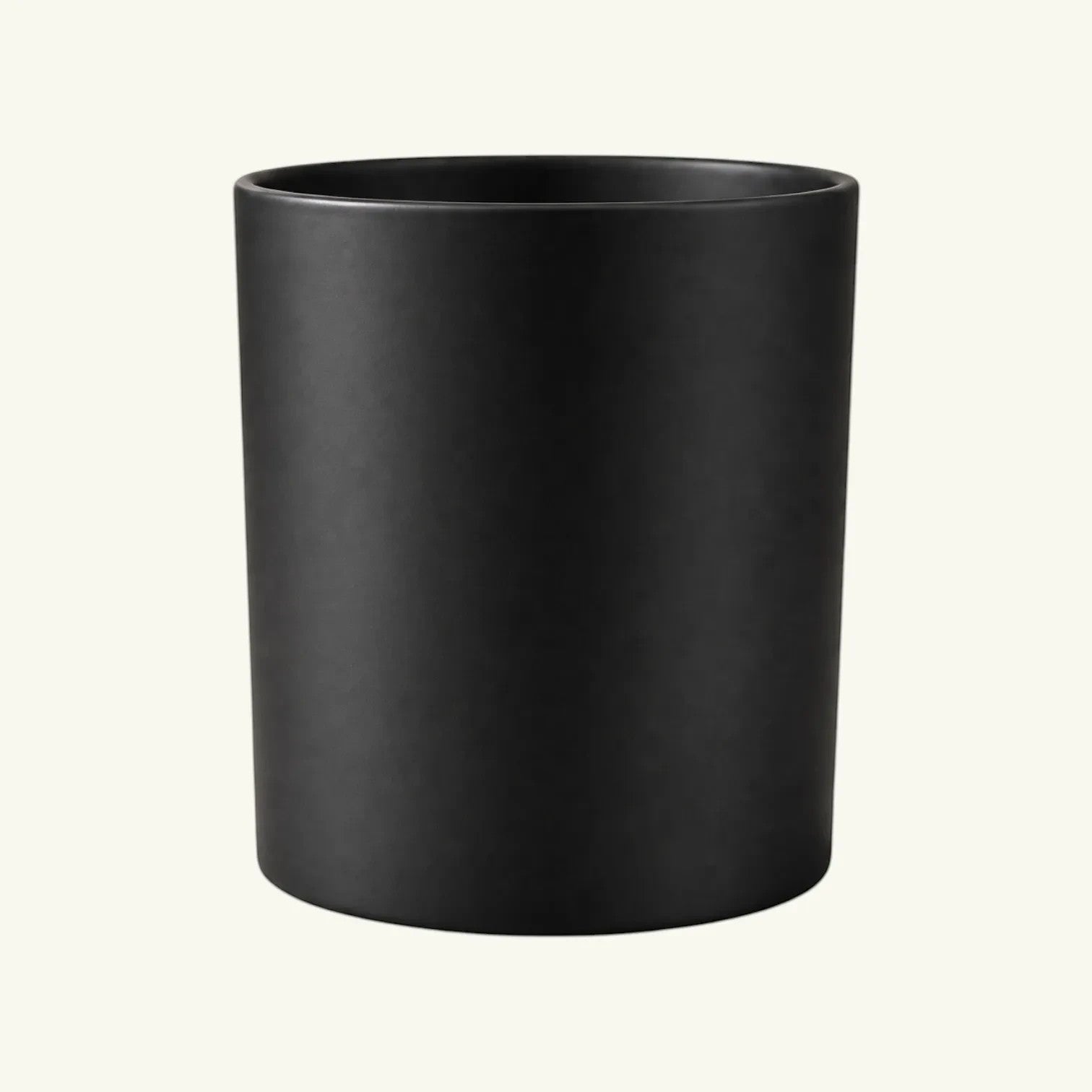 Pure Candle Supplies Melbourne Bobby large matte black glass candle jar with a flat base.