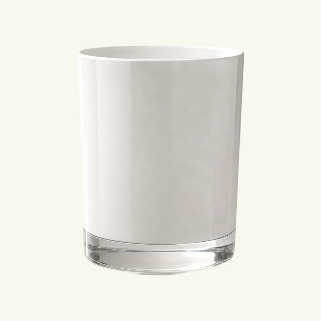 Pure Candle Supplies Melbourne Bobby large opaque white candle jar with clear glass base