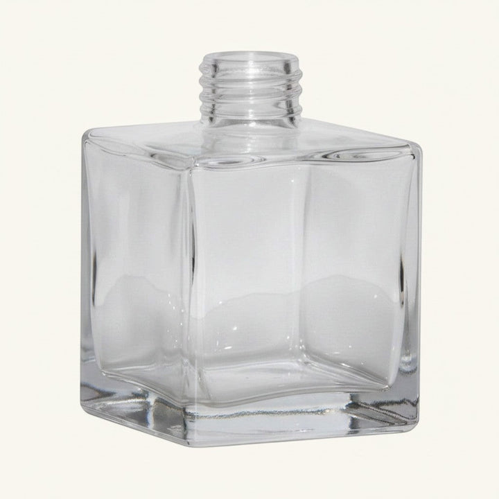 Pure Candle Supplies Melbourne clear glass 200ml square diffuser bottle with screw top collar